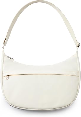 KALIDI Nylon Crescent Bag Medium Casual Shoulder Crossbody Purse with External Pocket for Women Men Travel