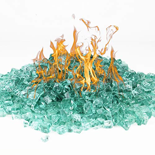CYS EXCEL Fire Glass for Fire Pit 10 Pounds 1/2 inch Fireplace Glass