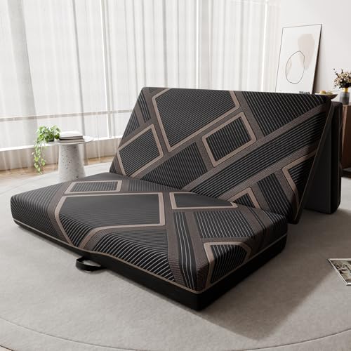 Vamcheer Matelas Pliant 120x200 cm, Épaisseur 15 cm, Matelas 3 Parties, Lit d’Appoint pour Invités, Housse Amovible et Lavable, Antidérapant, Gain de Place, Idéal Maison et Voyage
