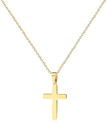 Cross Necklace for Women - 18K Gold Plated Cross Necklace Dainty Gold Necklace for Women Teens Girls Gold Jewelry Christmas Easter Religious Christian Gifts