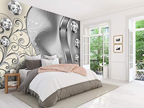 Wandmotiv24 Foto Murale Diamanti grigi L 300 x 210...
