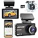Produktbild Janwold 4K Dashcam Auto Vorne Hinten, Dashcams mit 5G WiFi GPS mit 64GB SD Karte Dual Dash 3" Display Kamera, Vorne 4K Hinten und 1080P 170° Weitwinkel Infrarot Nachtsicht, Parkmonitor