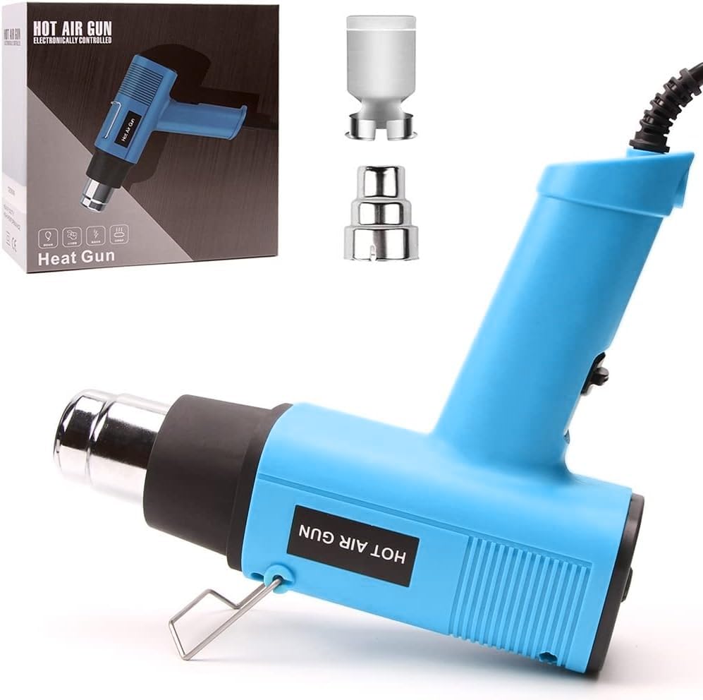 Image of LDK Heat Gun 1200W 140℉~932℉ (60℃-500℃) Heavy Duty Hot Air Gun Kit Variable Temperature Control with 2 Temperature Settings 2 Nozzles for Crafts, Shrink Wrapping, Candle Making, Epoxy Resin