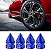 AICEL Car Tire Valve Caps, 12PCS Aluminum Alloy Spiked Vehicle Wheel Air Stem Covers, Dustrpoof Automotive Tyre Pressure Decoration Accessories, Universal for Bikes Truck Motorcycles(Blue)