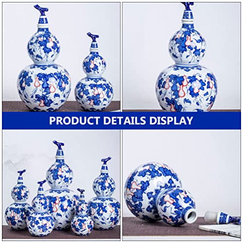 Retro Chinese Antique Wine Jug Ceramic Wine Gourd Outdoor Portable Water Rice Wine Bottle Japanese Sake Bottle Wine Bottle Vintage Porcelain Ceramic Chinese Serving Bottle #TOP5
