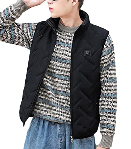 GHKWXUE Chaleco térmico Ligero for Hombres y Mujeres, Ropa térmica Resistente al Agua, USB eléctrico 9 Zonas de Calor Chaleco de Calentamiento rápido for Senderismo al Aire Libre Moto Cover