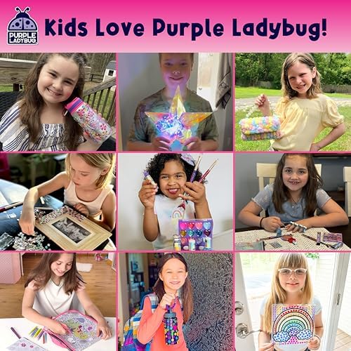 PURPLE LADYBUG Glitter Bracelet Making Kit for Girls - Great Birthday Girls Gifts 8-12 Years Old - Arts and Crafts for Kids 6-8 - Unique Tween Girls Gift Ideas - View 6