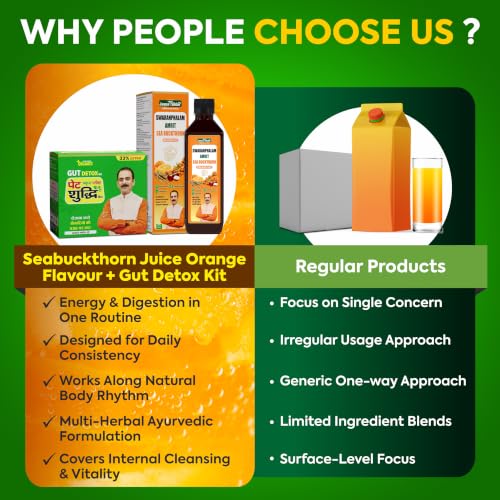 Image of Jeena Sikho Organics Combo Pack | Swaranfalam Amrit Sea Buckthorn (Orange Flavour) & Pet Yakrit Pleeha Shuddhi Kit | With Amlavetasa, Orange & Ashwagandha | For Nutritional Balance & Overall Wellness