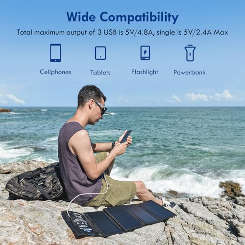 Mobile Solaranlage BigBlue 28W tragbares Solarladegerät mit 3 USB-Ports