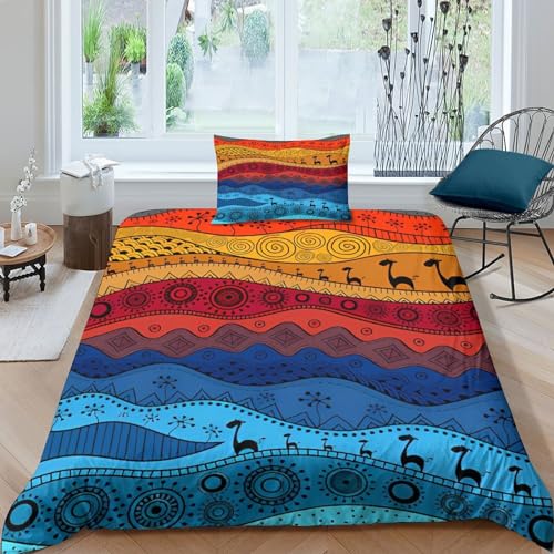 Funda nórdica boho 135x200cm con funda de almohada en microfibra suave 2