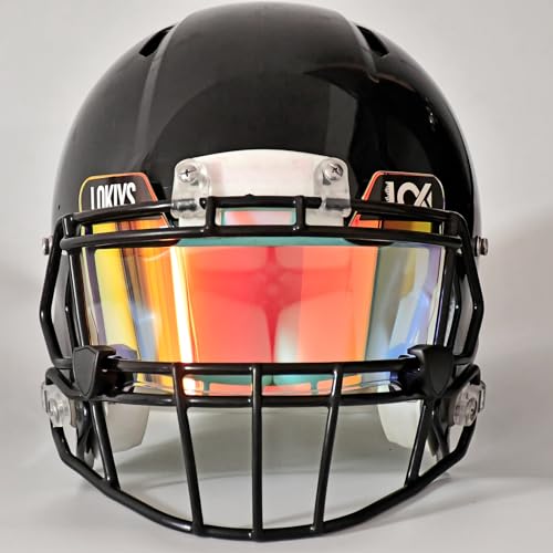 LOKIYS Football Visor - for Youth Football Helmets & Adult Football Helmets (Clear Red) - Thumbnail 5