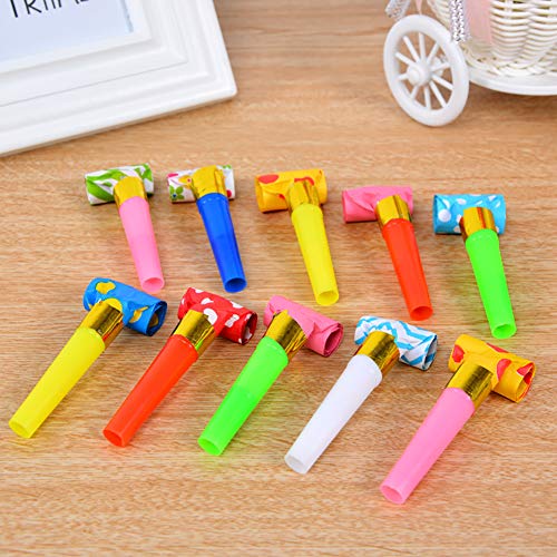 ccHuDE 30 Pcs Party Blower Multicolor Musical Blowouts Whistles Funny Party Noisemakers Party Horns - Thumbnail 2