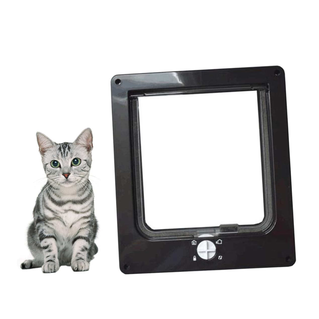 DOITOOL Porte D'entrée/Sortie pour Chat Rotative à Contrôle Directionnel pour Chats et Chatons en Abs