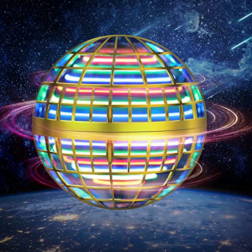 LEMATRIX Flying Orb Ball Toy, Hover Ball Boomerang Fly Fidget Spinner, Cool Toys Gifts for 6 7 8 9 10 11 12+ Years Old boy Girls Teens, Hand Mini Drone Cosmic Globe, Indoor Outdoor Toys(Golden) by LEMATRIX - Used condition - US$18.49