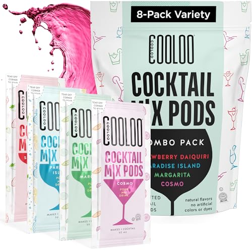 Cooloo Cocktail Mixers for Alcoholic Drinks – 8 Pack Alcohol