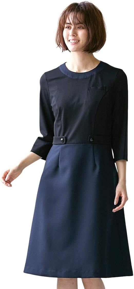 Amazon Nissen ニッセン 洗濯機洗いok 七分袖 事務服 ベストスーツ 上身頃がカットソーでラクチン 七分袖ワンピース 消臭テープ付 上下別売 黒 ネイビー Ll レディース 事務服 オフィス制服 通販