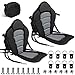 Lewtemi 2 Pack Kayak Seats with Back Support Adjustable Sit Top Padded Boat Seat with Detachable Storage Bag and 8 Fixed D Ring and Screws(Black Gray)