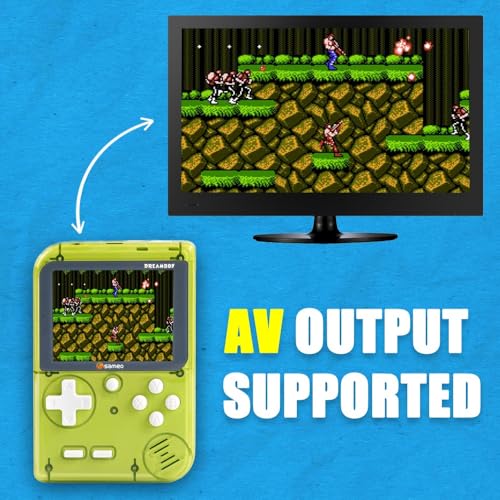 Image of Sameo Handheld Video Game Console, Dreamboy Retro Mini Game with 500 Classic Retro Game TV Compatible for Kids, Rechargeable 8 Bit Classic (Ice Green)