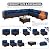 Rattaner 9 Pieces Outdoor Sectional All-Weather HDPE Brown Wicker Patio Furniture Set Patio Sectional and Glass Patio Table Non-Slip Cushions and Waterproof Covers, Navy Blue
