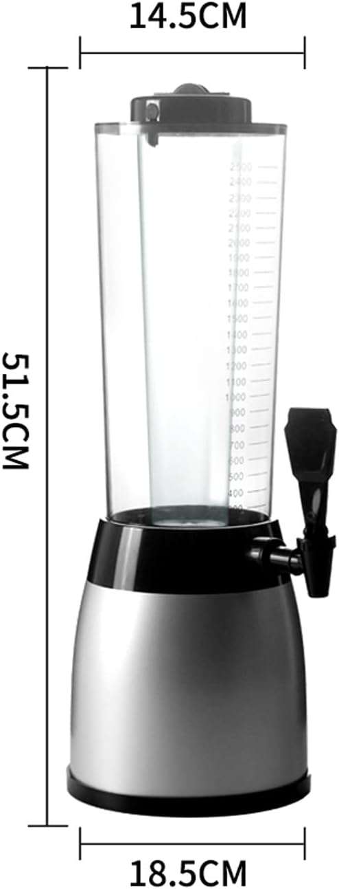 Beverage Tower 2.5L Beer Dispenser Large Capacity Commercial Beer Barrel Draft Beer Machine with Faucet Household Beverage Dispenser Beer Dispenser Beer Dispenser(Color:Grain)