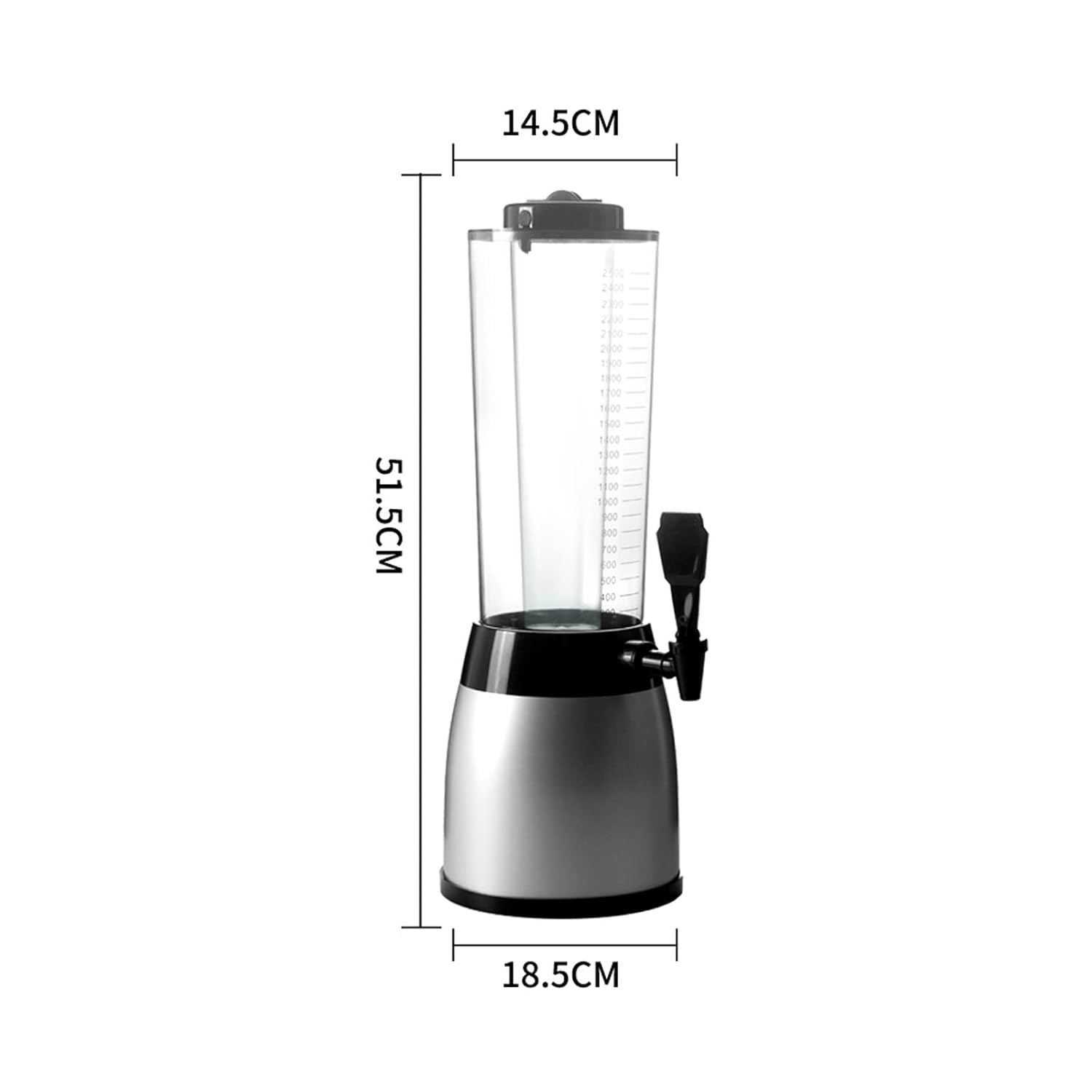 Drink Tower 2.5 L Beer Dispenser Large Capacity Commercial Beer Barrel Draught Beer Machine with Tap Household Drink Dispenser Beer Dispenser (Colour: Red)