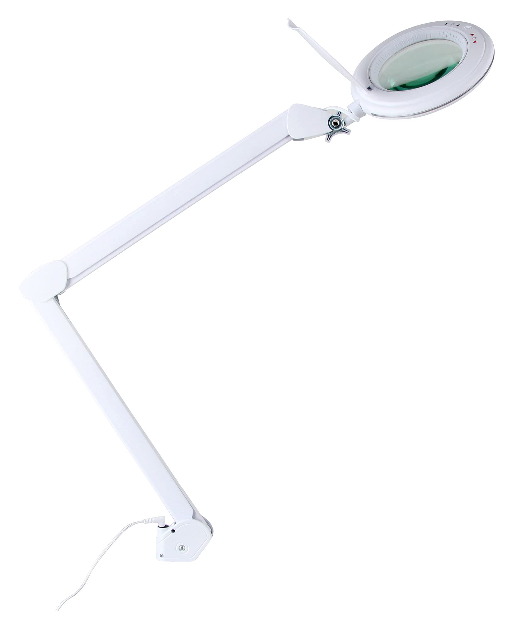Showlite LL-6095D-Pro LED Lupenleuchte – 8 W, 5 Dioptrien, dimmbar, 127 mm Linse, 60 SMD-LEDs, Tischklemme, weiß