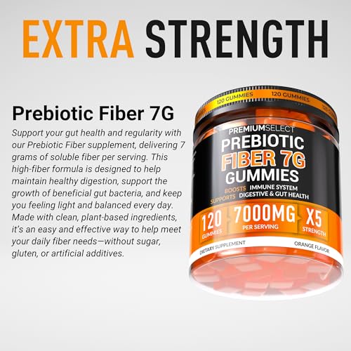 Fiber Gummies for Adults Sugar Free – 120 Gummies, 7g Daily Fiber with Prebiotics – Supports Digestive Health & Regularity – Extra Strength Gummy Supplement, 2-Month Supply - Thumbnail 3