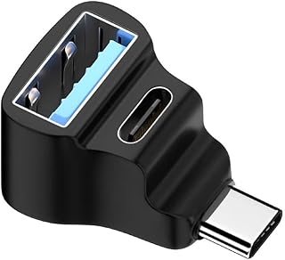 90 Degree Male to USB 2.0 Female Adapter 20Gbps Data Transfer 100W USB Type C Extender USB Hub for Gaming Devices Type C to USB 2.0 Adapter USB Hub for Tablets