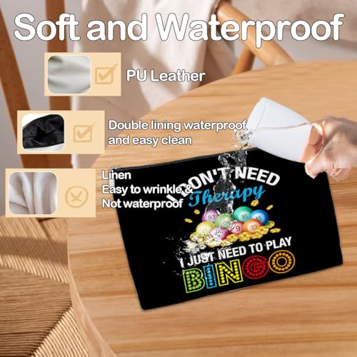 JioJio Chan Funny Bingo Player Gift Makeup Bag, Bingo Game Lovers, Casino Gambling Games Gifts for Birthday Christmas, Travel PU Leather Cosmetic Bags for Purse2