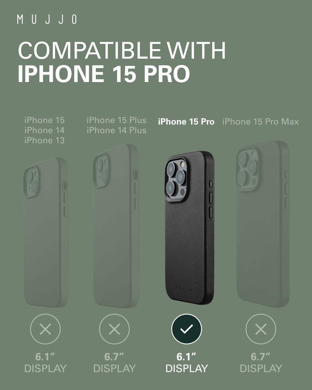 新品 MUJJO iPhone 15 Pro Max レザーケース 本革 mujjo-leder-case-mit-magsafe-