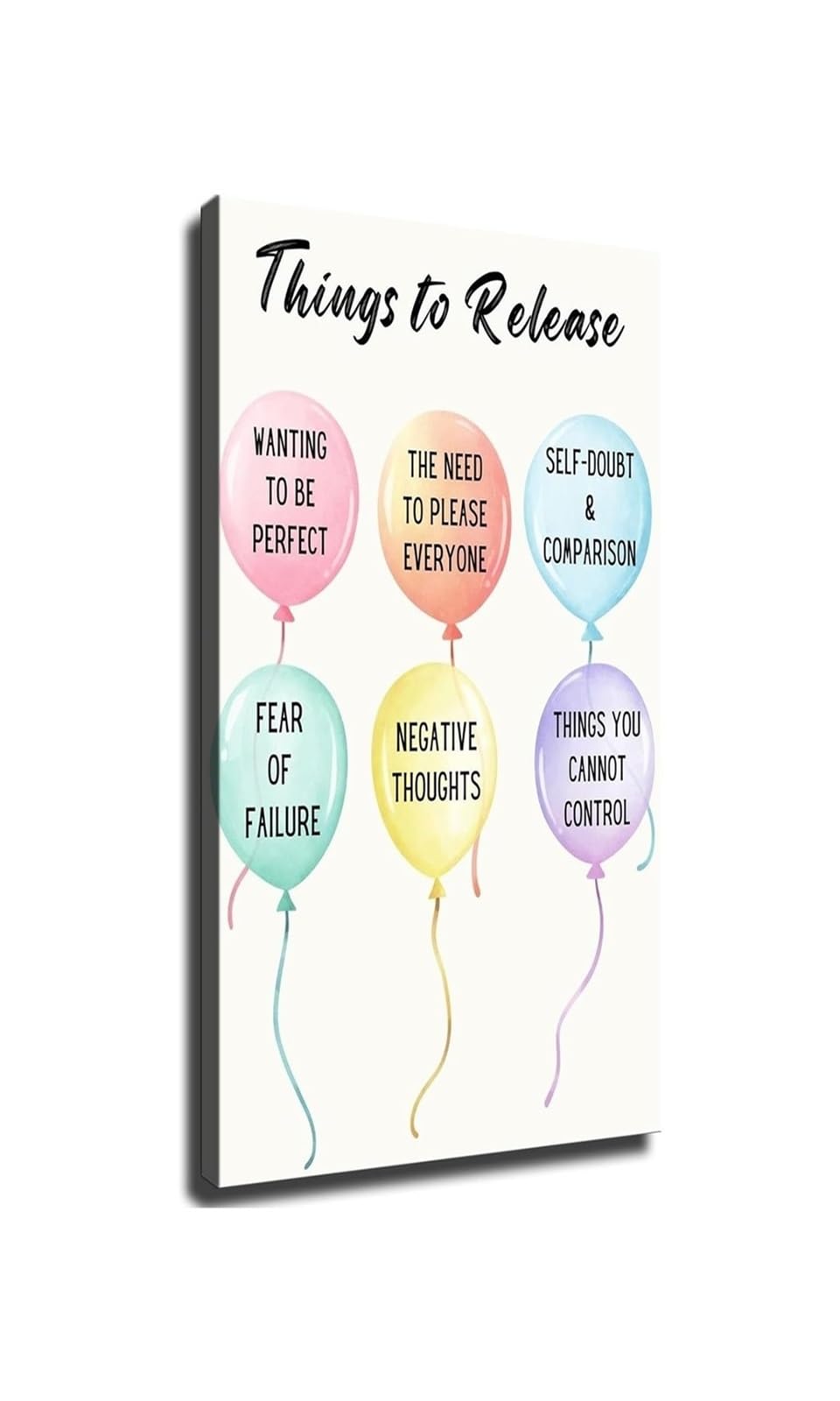 MQXFCZUX Mental Health Release Poster Things To Let Go Anxiety Inspirational Quote Wall-Art Decor For Home Study Framed,08x12inch(20x30cm)