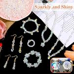 1401 Pièces Perles en verre cristal pour la fabrication de bijoux Perles de verre pour les prises de soleil avec perles colorées, perles assorties en cristal pour bracelets, collier DIY Artisanat 4 mm 6 mm 8 mm (1401 Pièces)