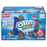 OREO Minis Chocolate Sandwich Cookies, Peanut-Free, Baked in Canada with Real Cocoa for Lunches and Party Favours, 20 Snack Packs, 500g