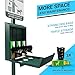 Flash Furniture Kessler Pet Waste Station with Glow in The Dark Sign, Bag Dispenser, Hand Sanitizer Bottle, Trash Can - Includes 600 Roll Bags & 50 Can Liners, Green