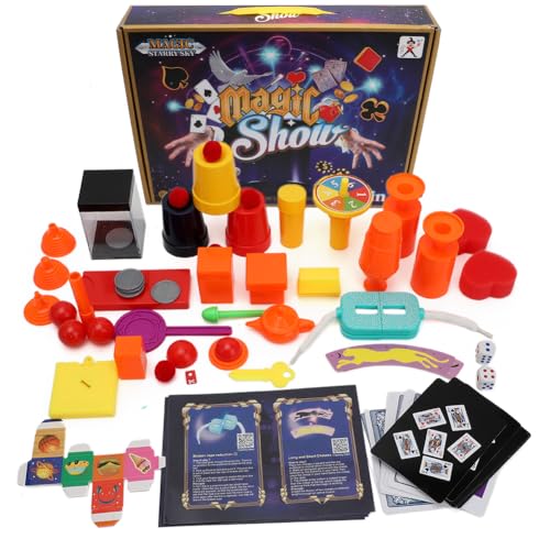 Caja mágica para niños, juego de trucos de magia con varita mágica y muchos otros utensilios, trucos de magia e ilusiones, regalos de cumpleaños para jóvenes niñas a partir de 6 años