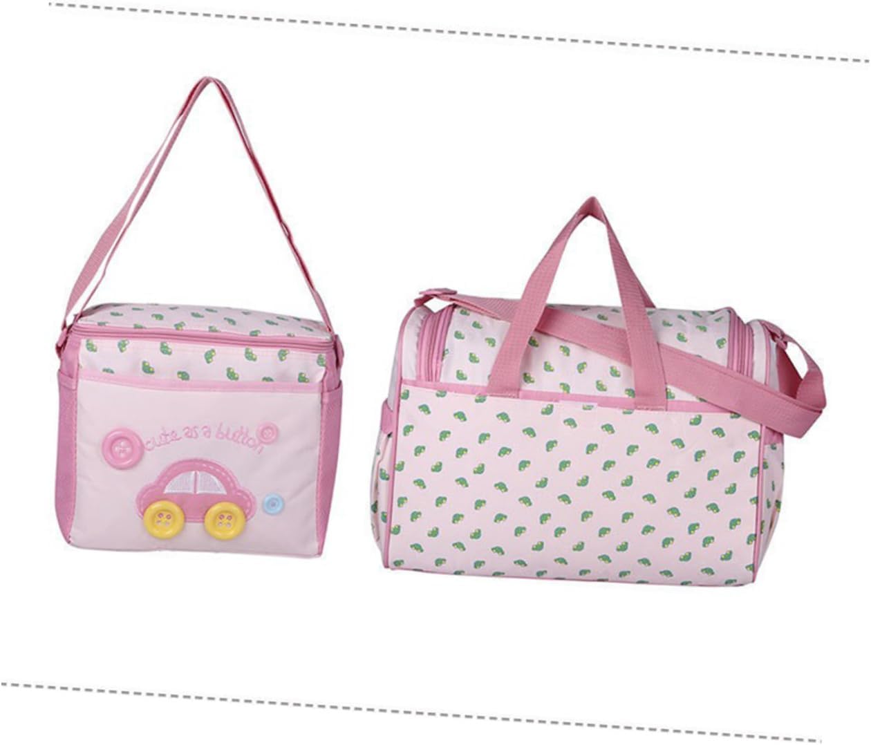 Multi-function Diaper Bag Set Large Capacity Tote with Changing Pad Bag and Feeding Bottle for Parents The