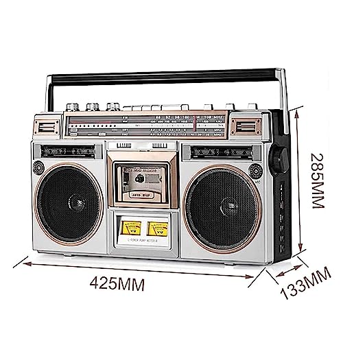 Boombox retrò con lettore CD e nastro, lettore cassette Bluetooth, radio FM/DAB+, registrazione USB, registratore a cassette per riunioni di famiglia e viaggi