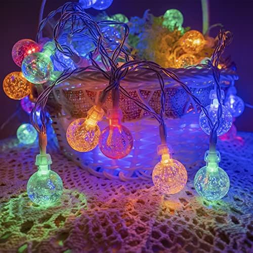 [2 Pack] 8m 48 LEDs Globe Fairy Lights USB Plug in with Timer and Remote (Dimmable, 8 Modes) Crystal Ball String Lights for Halloween Wedding Party Bedroom, Multi-Colour