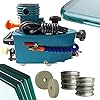 Electric Small Glass Edging Machine, 8000r/Min Portable Small Glass Edger Machine, Straight Round Bevelled Glass Edging Grinder, Stone Glass Acryl Polishing Machine Blue