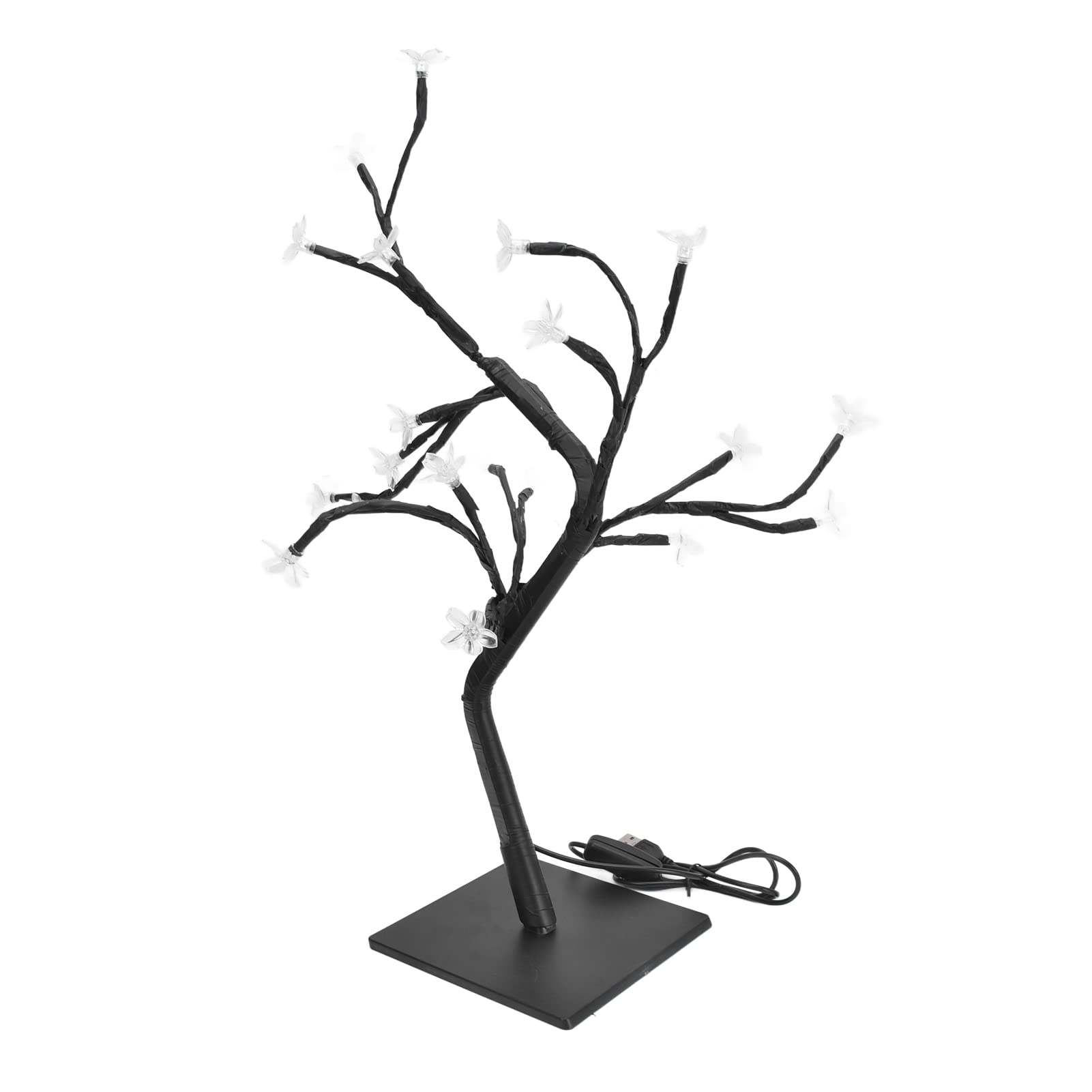 Lámpara LED de árbol de flores de cerezo con 24 luces y conexión USB