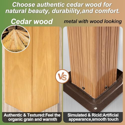 10'x12' Wooden Hardtop Gazebo,Wood Heavy Duty Solid Cedar Gazebos with Mosquito Netting and Waterproof Curtains,Outdoor Metal Canopy for Deck Patio - Image 4