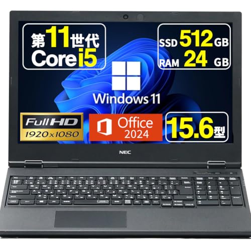 �y�����ςݕi�z NEC Versapro VX-A / 15.6�C���` / �m�[�g�p�\�R��/Core i5-1135G7 ��11���� / Win11 Pro/MS Office H&B 2024���� / �t��HD/Wi-Fi6 / Bluetooth/�J��