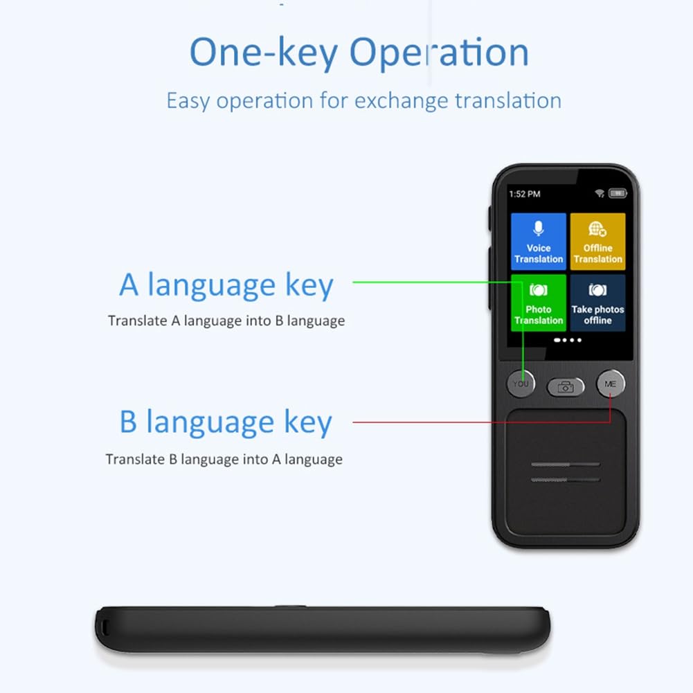 Macchina di Traduzione Vocale AI OFFLINE Accurata Traduzione con 137 Lingue e 10 Funzioni di Traduzione Offline Accurate per Commercio Estero, Affari, Studio All'Estero, Turismo, Ecc.