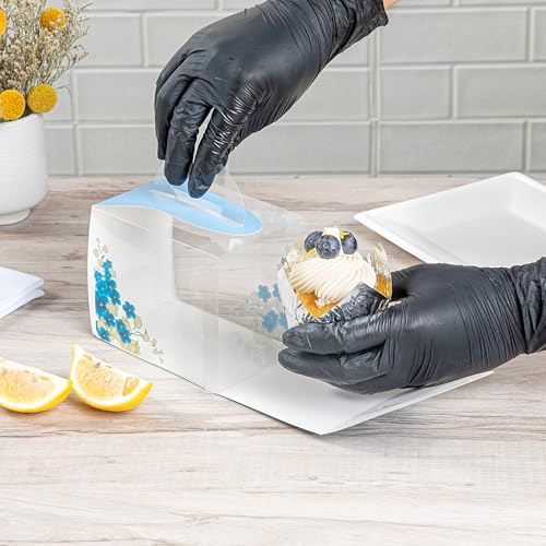 Restaurantware-5 Inch x 3.25 Inch Individual Cupcake Boxes, 100 Disposable Cupcake Display Boxes - With Handle, Flower Accent, Clear Plastic Single Cupcake Containers, For Weddings Or Birthdays by Restaurantware - Used condition - Image 6