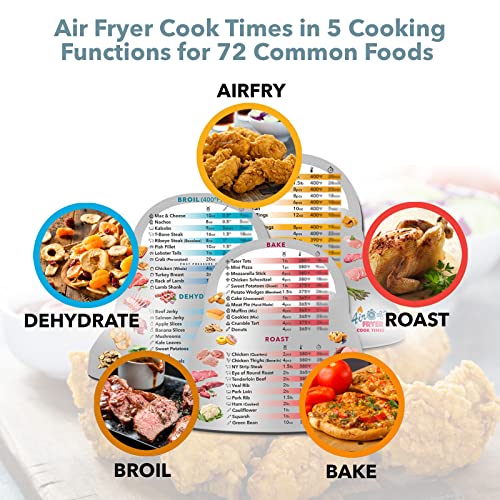 Air Fryer Magnetic Cheat Sheet Set, Instapot Air Fryer Accessories Cooking Times Chart, Instant Pot Air Frying Lid Quick Reference Guide Cookbook Magnets (Grey) #TOP2