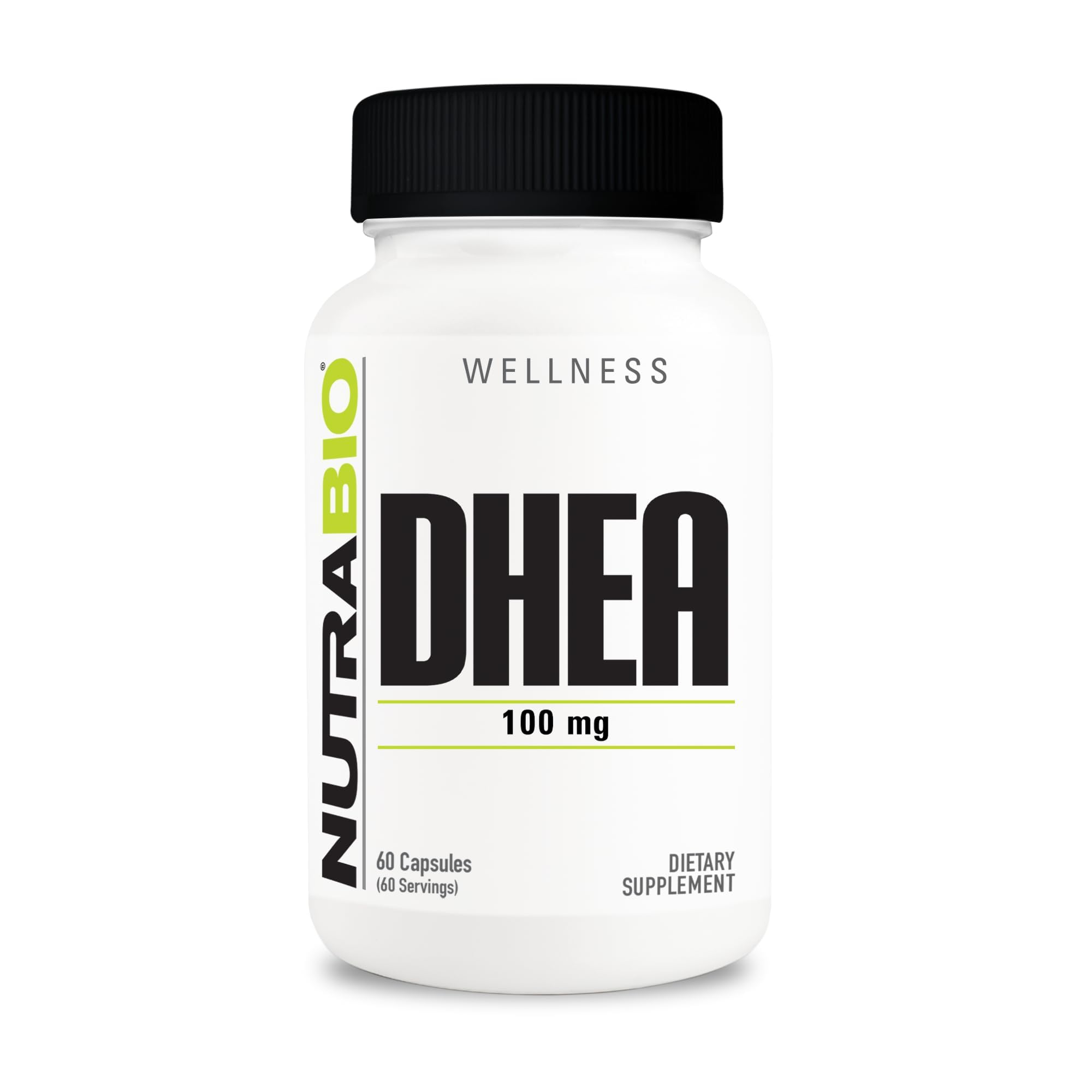 NutraBio DHEA Supplement- for Men and Women- DHEA (100 mg) 60 Capsules