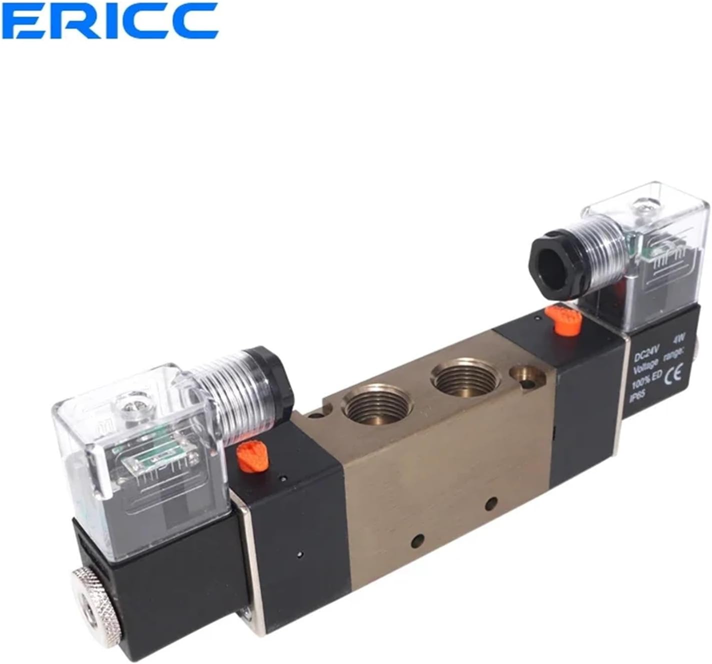 4V320-10 DC 12V 24V 110V 220V 380V 3/8" BSPT 2 Position 5 Ways Pneumatic Solenoid Valve(4V320-10 DC12V,Without Fittings)