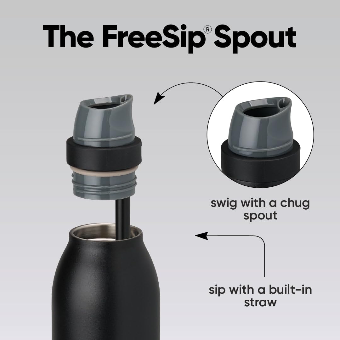 Owala FreeSip Twist Insulated Stainless Steel Water Bottle with Straw for Sports and Travel, BPA-Free, 24-oz, Teen Spirit