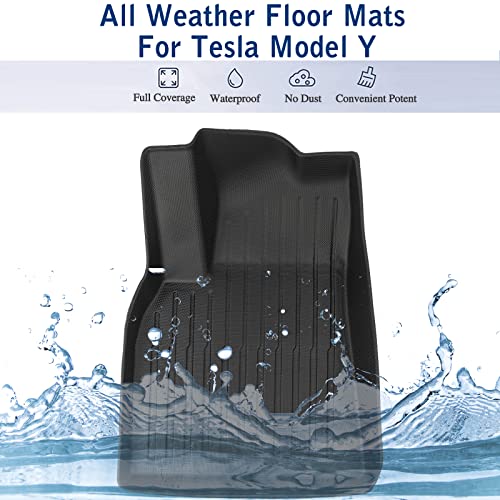 Model Y Floor Mats Compatible With Tesla Model Y 2021 2022 2023 7 Seater Floor Mats, All Weather Floor Mats Waterproof Anti-Slip (8Pcs) #TOP3