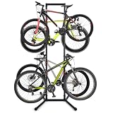 COSTWAY Portabici Verticale a 4 Posti, con 8 Ganci Regolabili e Rimovibili